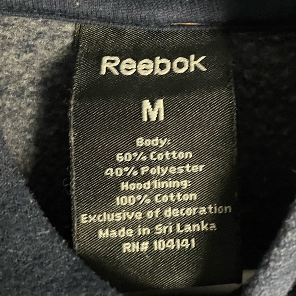 Reebok Boys hoodie sweater Navy Blue cozy soft cotton mix fabric size M - Picture 4 of 4